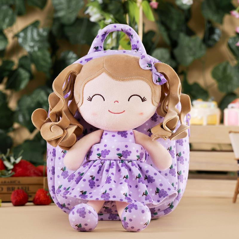 Gloveleya Plush Baby Doll with Pocket – 9" Soft Purple Doll, Birthday Gift for Girls Ages 2–6
