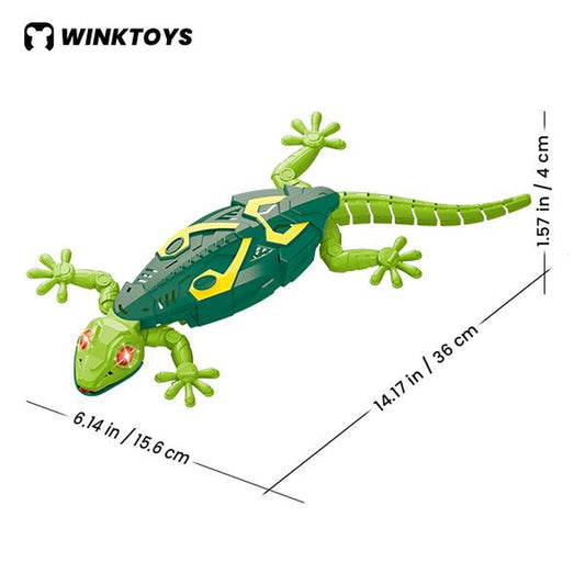 Winktoys Wall Crawler Gecko – Remote Control Electric Lizard Toy with LED Eyes & 360° Spin, Fun Indoor Animal Gift for Kids