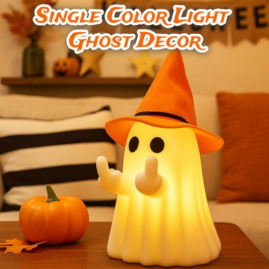 Glow-in-the-Dark Middle Finger Ghost – Scary Halloween Decoration with Detachable Hat, Funny Spooky Home Décor Gift
