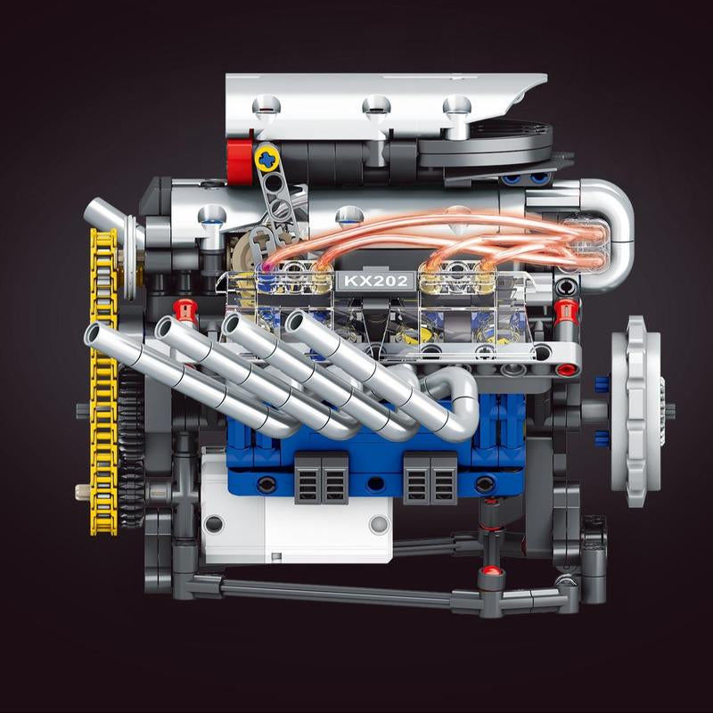 V8 Engine Building Blocks Kit – 665 PCS Mechanical Simulation Set with Motor & Programmable Remote Control