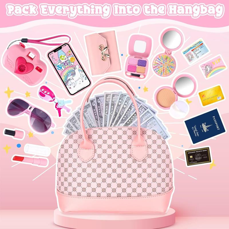 Toddler Play Purse for Girls – 35PCS Princess Pretend Play Set with Handbag, Camera, Phone & Accessories, Gift for Ages 3–6+