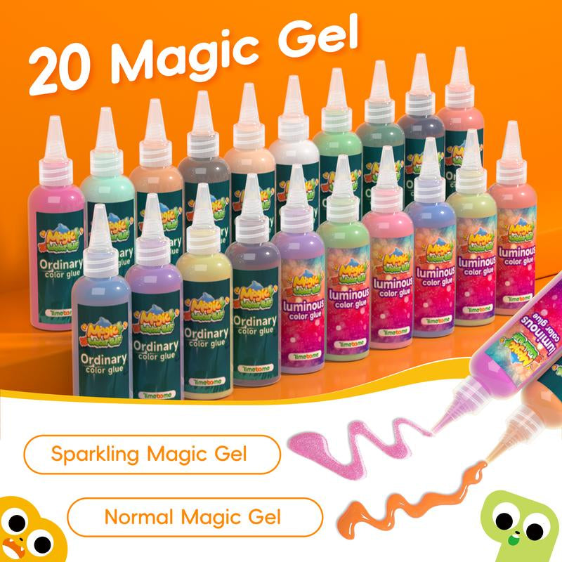 TIMETOME Magic Water Elf Toy Kit – Aqua Fairy Gel Set with 20 Magic Gels & 10 Molds, Fun Easter Craft & Birthday Gift for Kids
